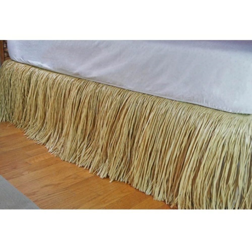 Dean Miller Surf Bedding Rayon Raffia Grass Hula Full Size Bedskirt Hawaiian - Picture 5 of 6